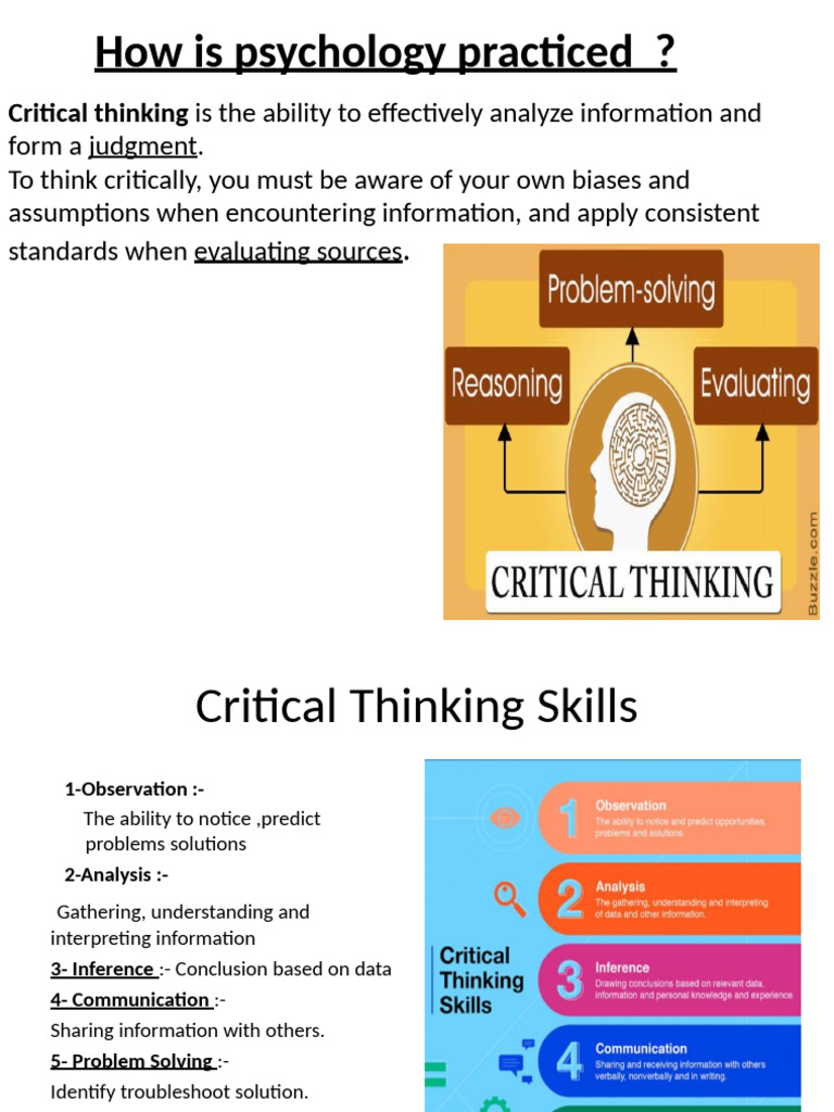 Understanding Critical Thinking in Psychology | PDF