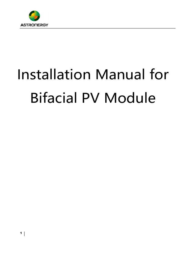 Installation Manual for Bifacial PV Module 20240708 | PDF | Solar Panel ...