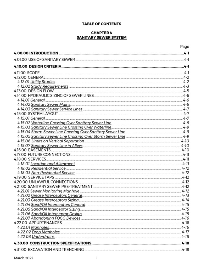 Sanitary Sewer System Design Guide | PDF