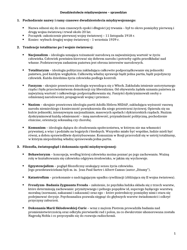 Dwudziestolecie%20mi%C4%99dzywojenne%20%E2%80%93%20sprawdzian | PDF