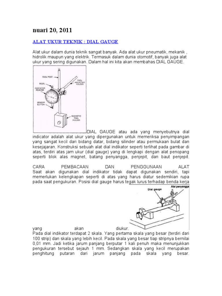 Alat Ukur Dial Gauge