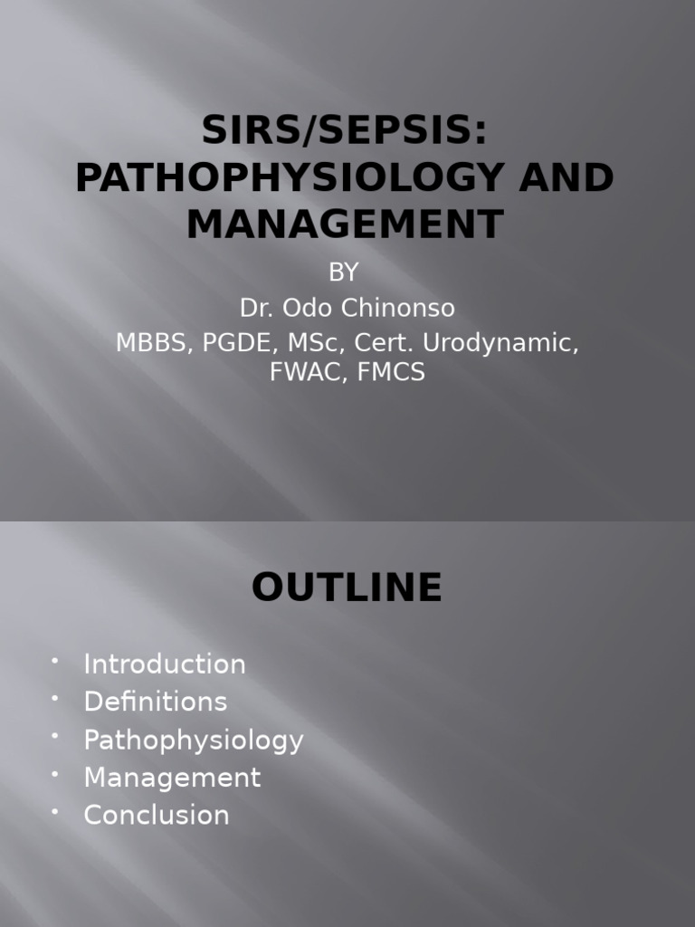 SIRS and Sepsis: Pathophysiology & Management | PDF | Sepsis | Inflammation