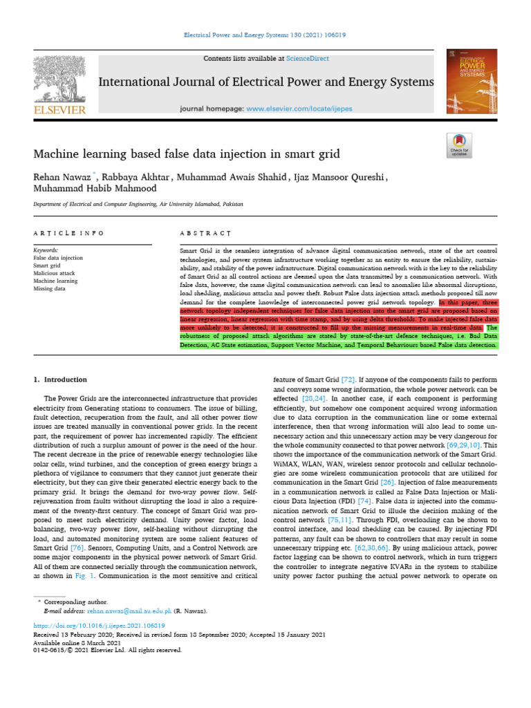 Machine Learning in Smart Grid Security | PDF | Smart Grid | Support ...