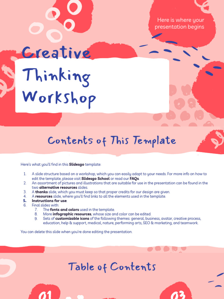 Creative Thinking Workshop by Slidesgo | PDF