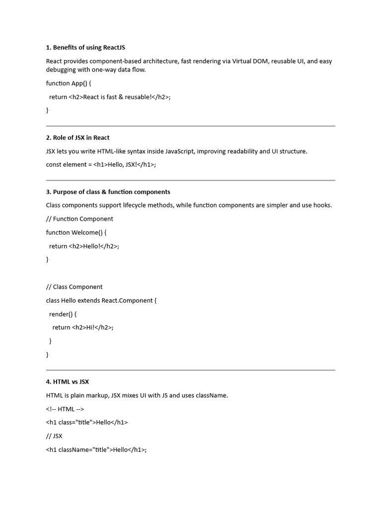 Comprehensive Guide to ReactJS Basics | PDF | Angular Js | Computer ...