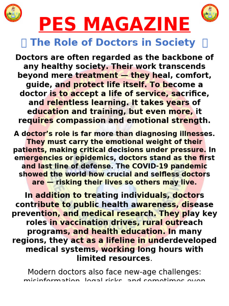 The Essential Role of Doctors Today | PDF