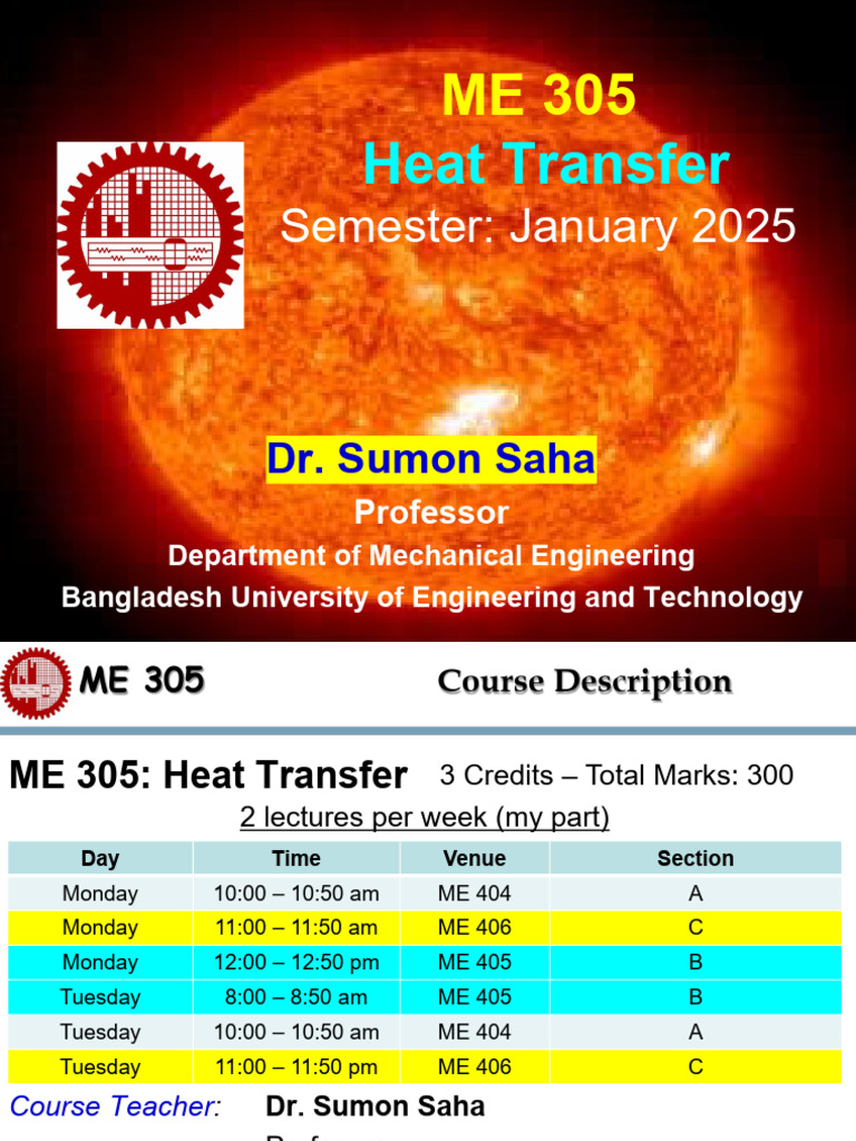 ME 305: Heat Transfer Course Overview | PDF | Fluid Dynamics | Heat ...