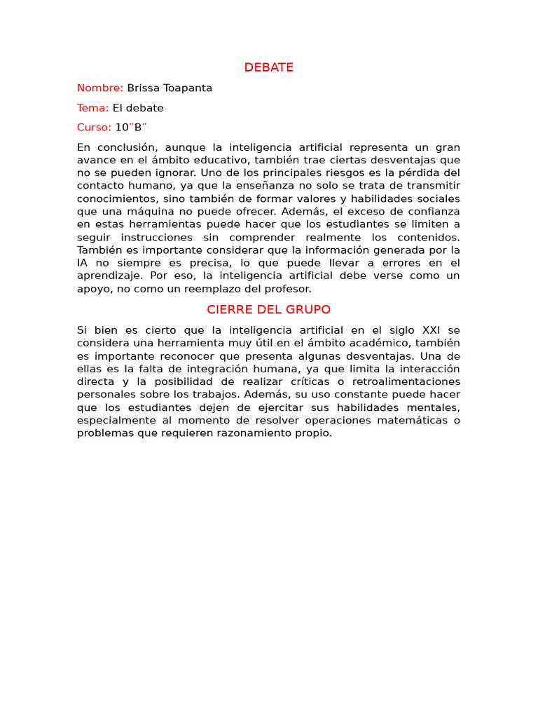 Ventajas y desventajas de la IA en educación | PDF