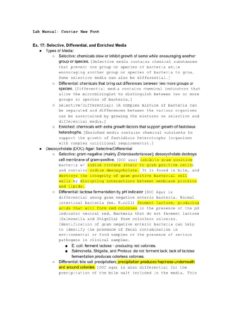 Lab Exam Review 2 - Microbiology (Specific) | PDF