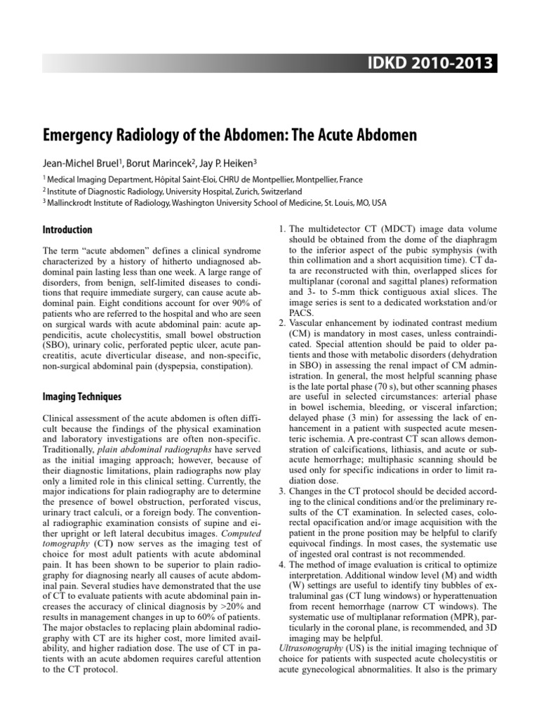 Acute Abdomen Imaging Techniques | PDF | Ct Scan | Gallbladder