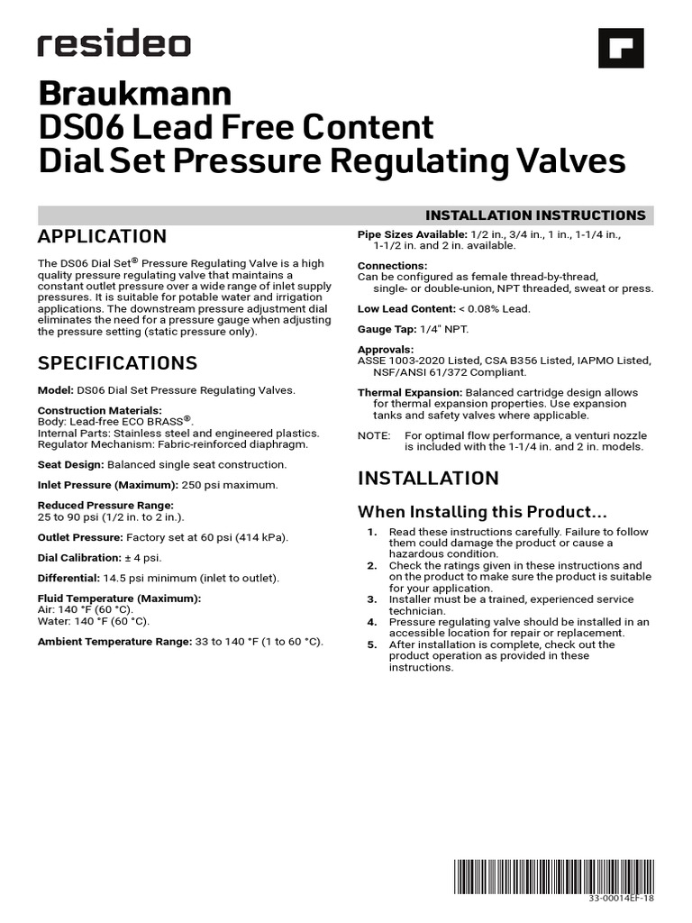 DS06 Pressure Regulating Valve Guide | PDF | Valve | Mechanical Engineering