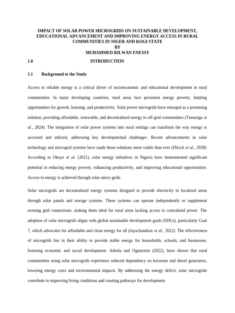 Solar Microgrids: Boosting Rural Development | PDF | Distributed ...