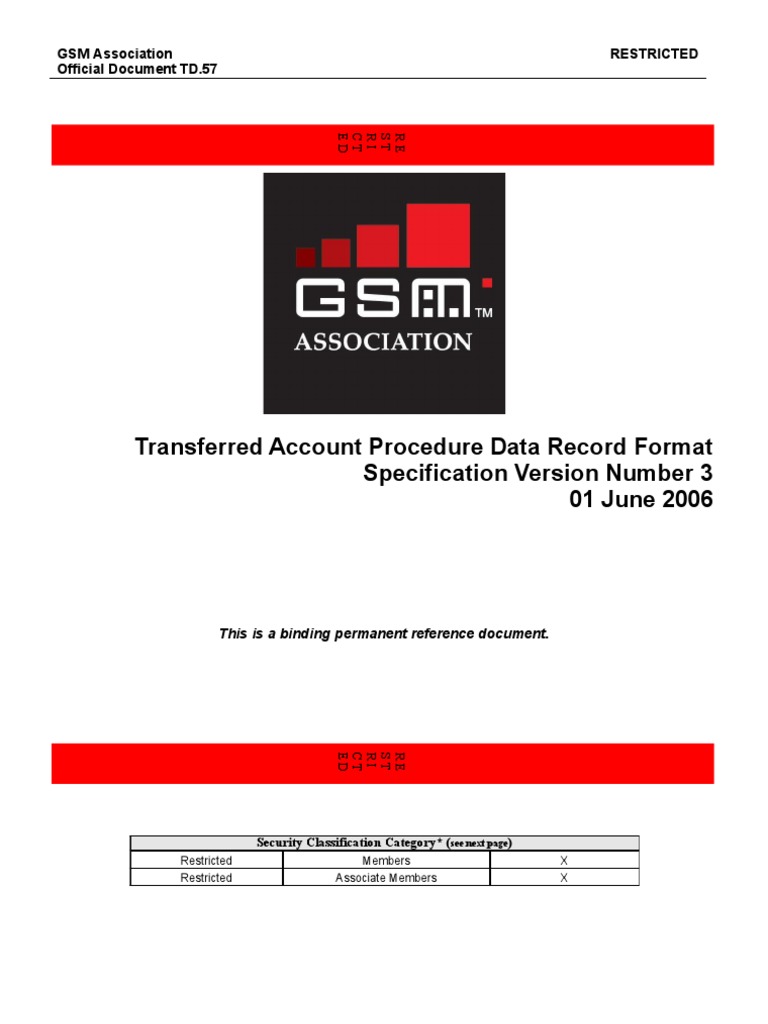 td57 v3.11.05 | PDF | General Packet Radio Service | Specification ...