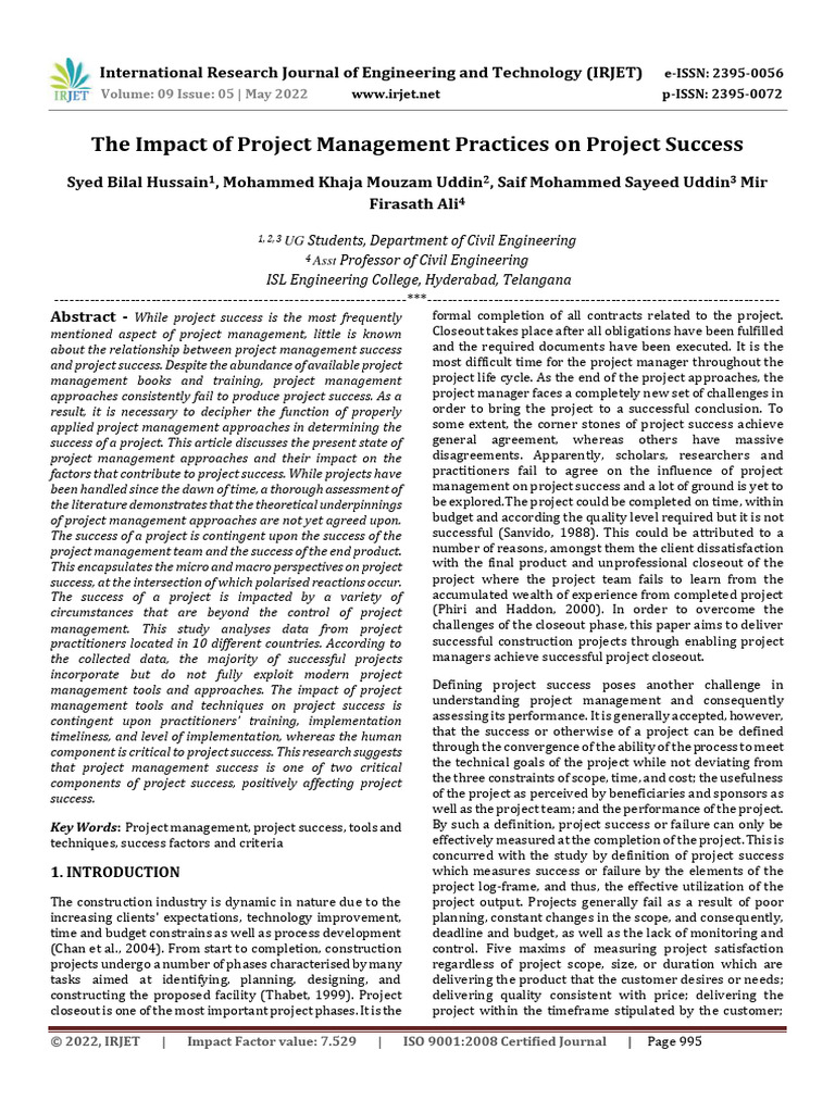 Project Management's Role in Success | PDF | Project Management