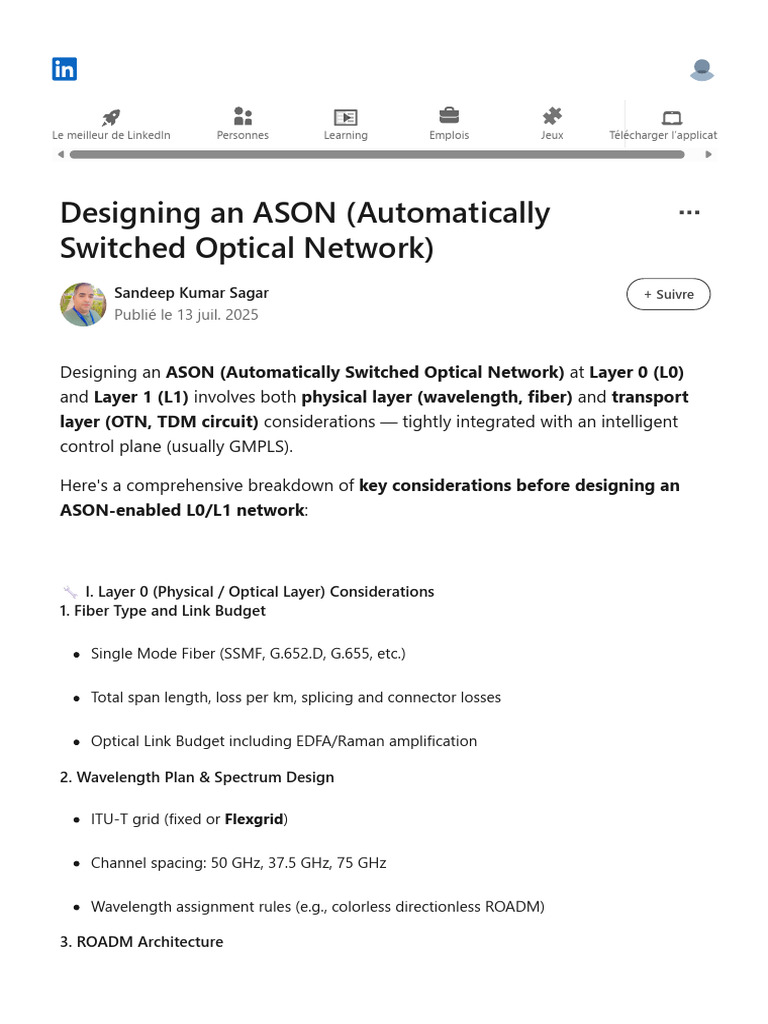 ASON Network Design: L0 & L1 Considerations | PDF | Fiber Optic ...