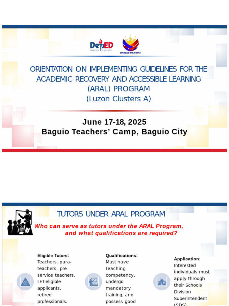 ARAL Program Tutor Guidelines and Benefits | PDF | Monitoring And ...