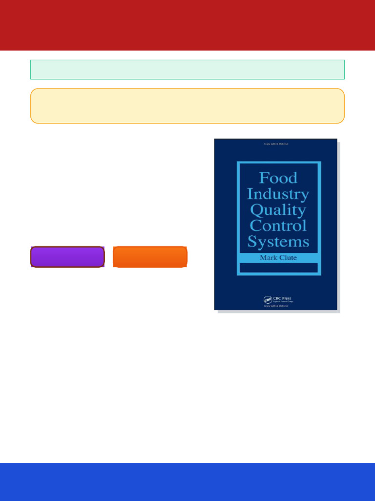 Food industry quality control systems Mark Clute ebook ready to open ...