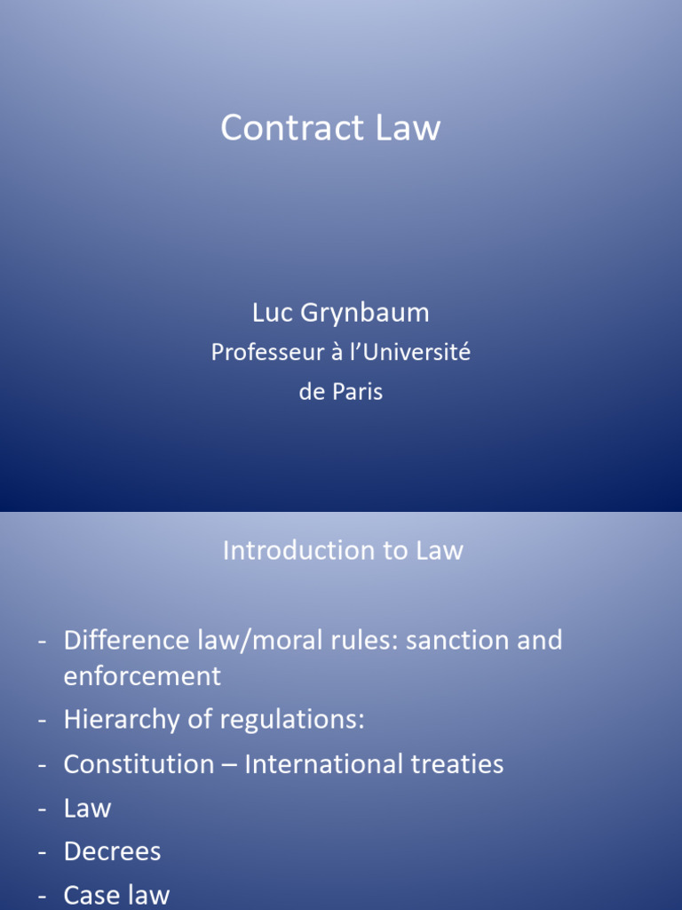 Overview of Contract Law Principles | PDF | Offer And Acceptance ...