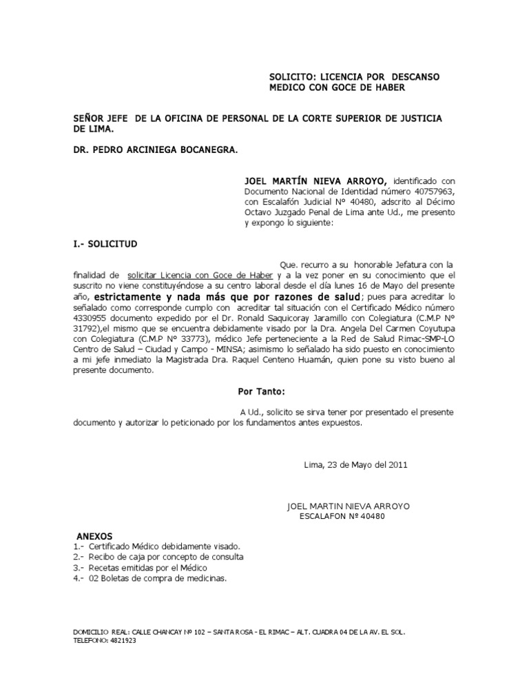 Solic. Descanso Medico
