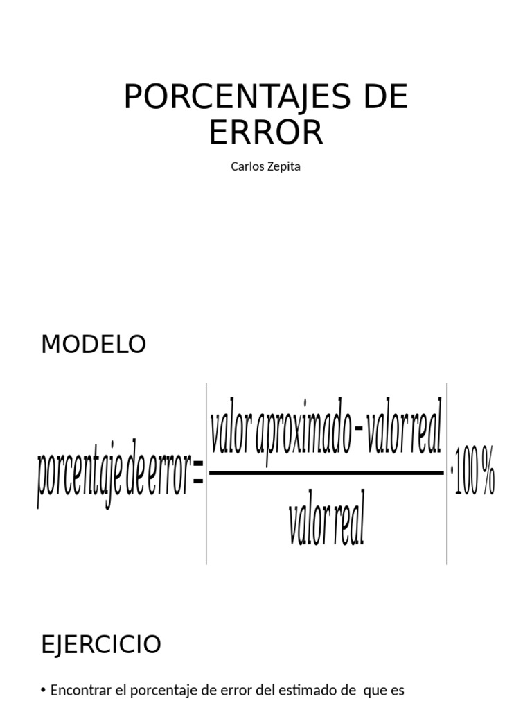 Cálculo de Porcentajes de Error | PDF