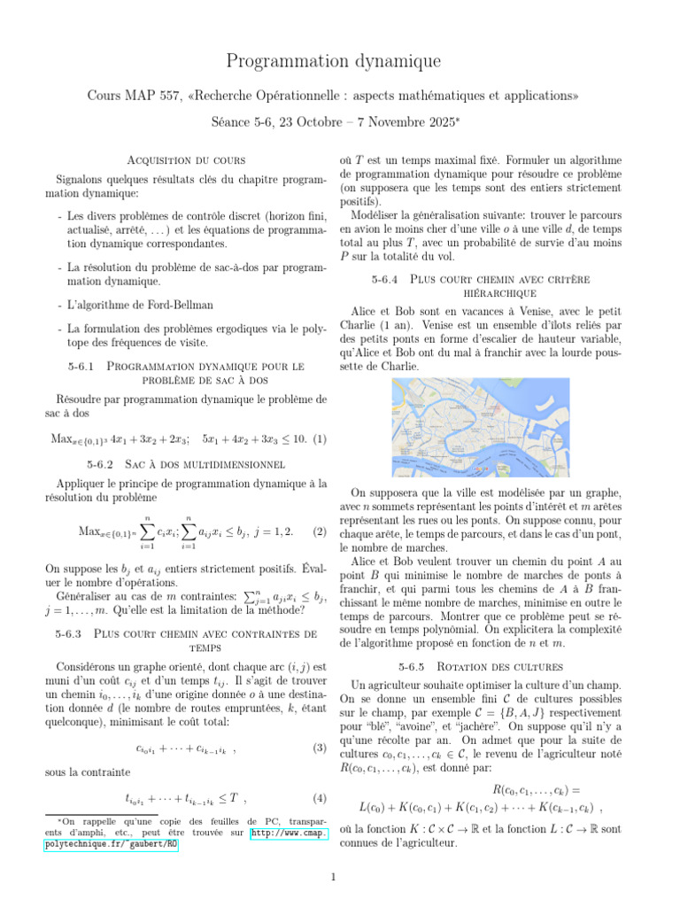 Programmation dynamique et applications | PDF | Programmation dynamique ...