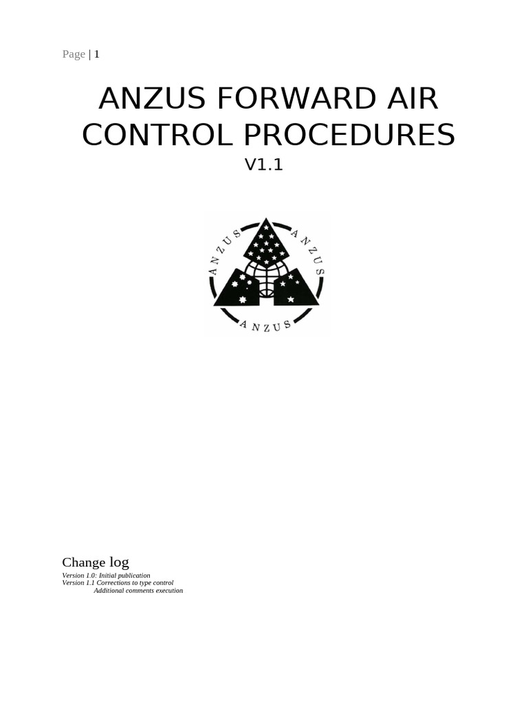 ANZUS Forward Air Control Procedures | PDF | Close Air Support | Artillery