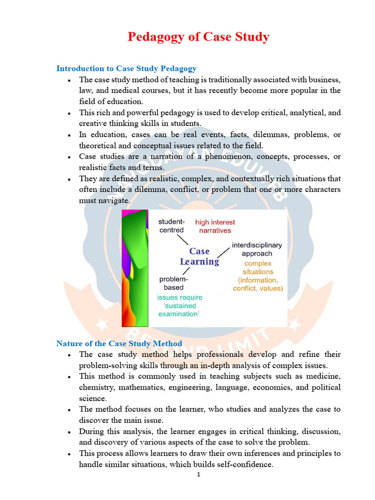 Case Study Pedagogy in Education | PDF | Constructivism (Philosophy Of ...
