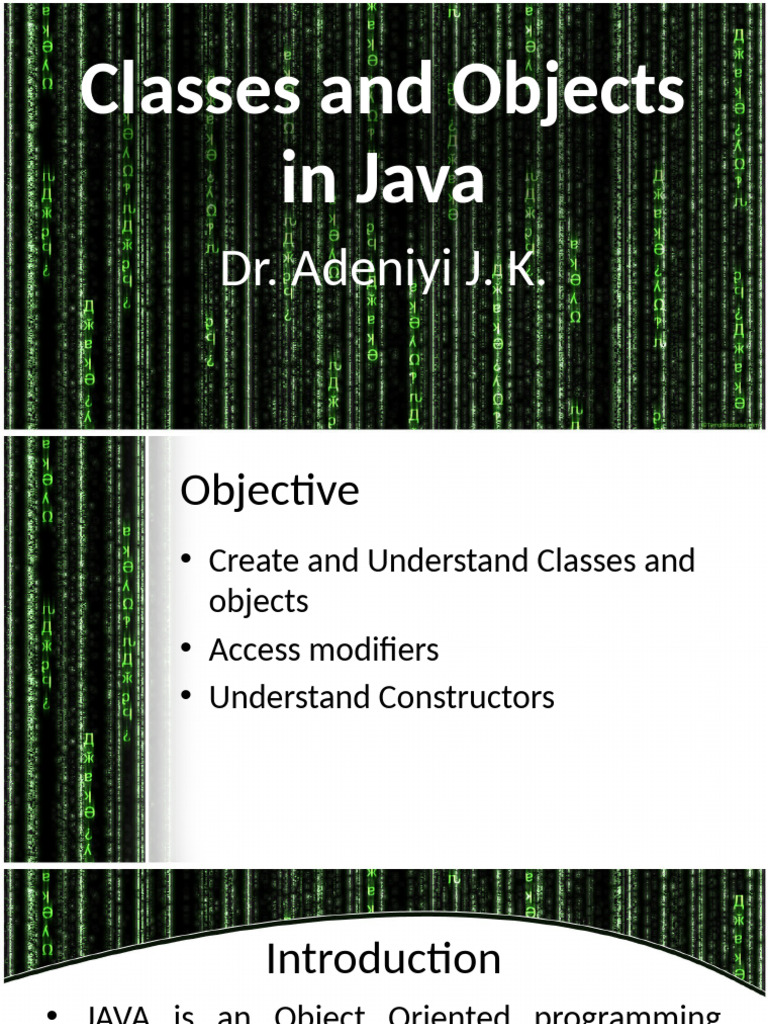 Java Classes and Objects Overview | PDF | Method (Computer Programming ...