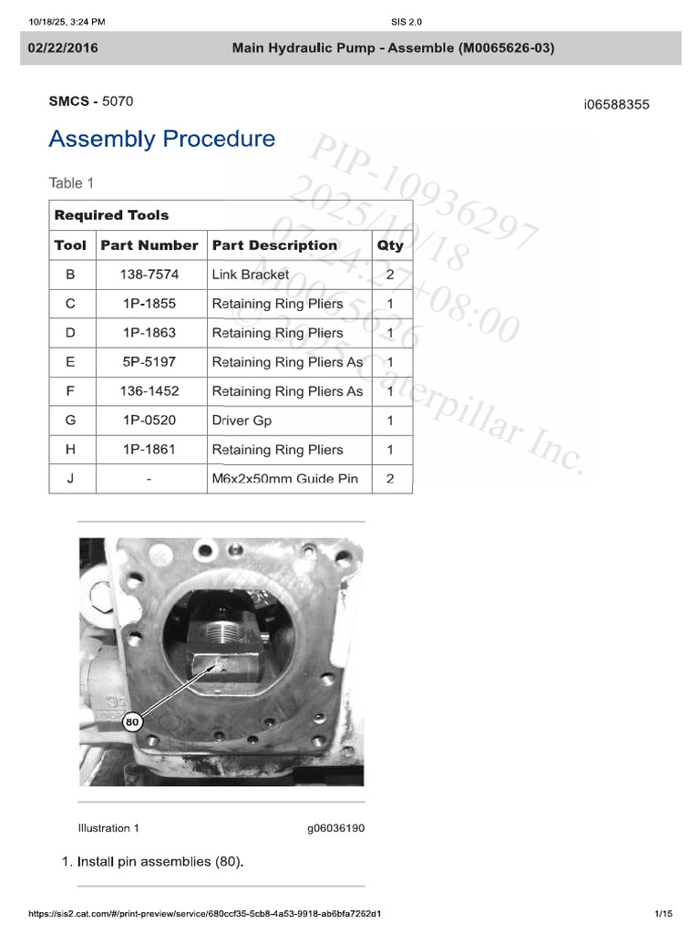 340 D2L (JEE) - Main Hydraulic Pump - Assemble (M0065626-03) | PDF