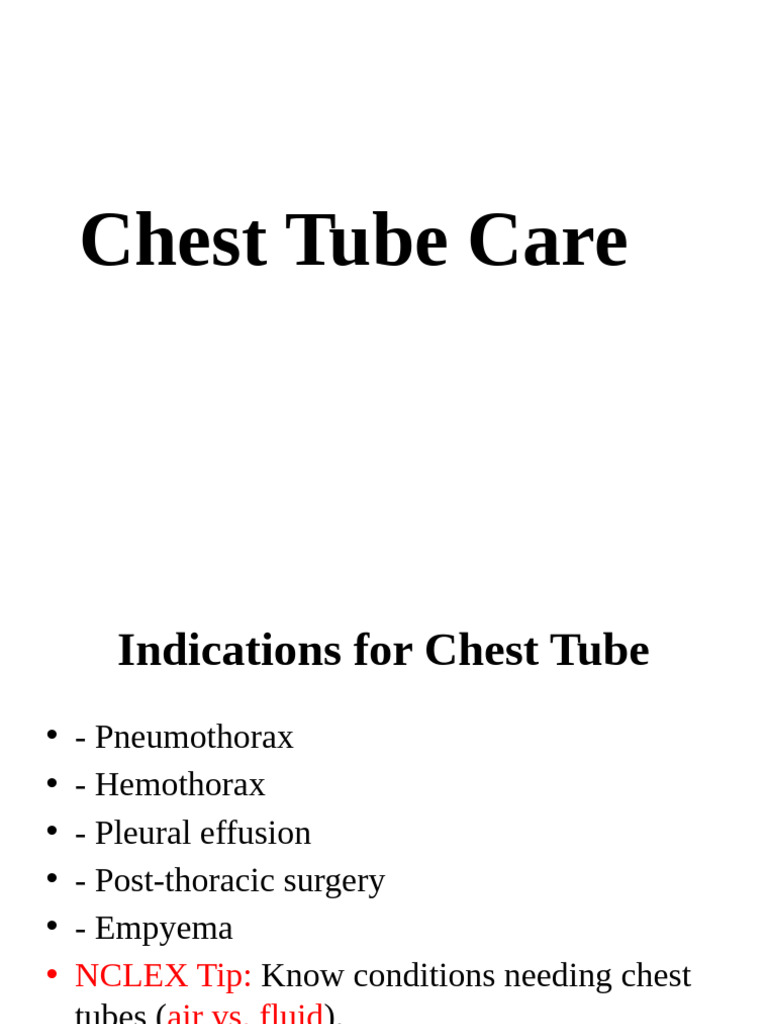 Chest Tube Care NCLEX-1hhhhhhhhhhhhhhhhhhh | PDF | Diseases And ...