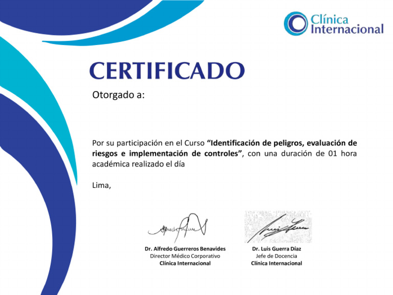 Certificado - IPERC | PDF