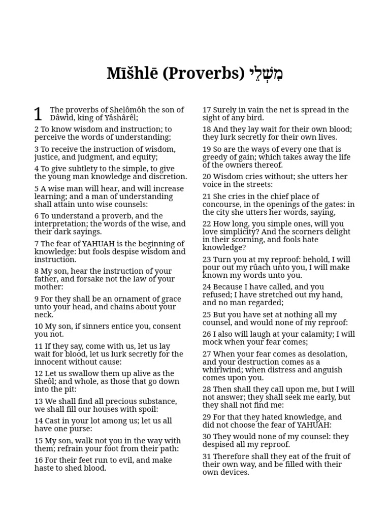 Wisdom and Instruction in Proverbs | PDF | Book Of Proverbs | Wisdom