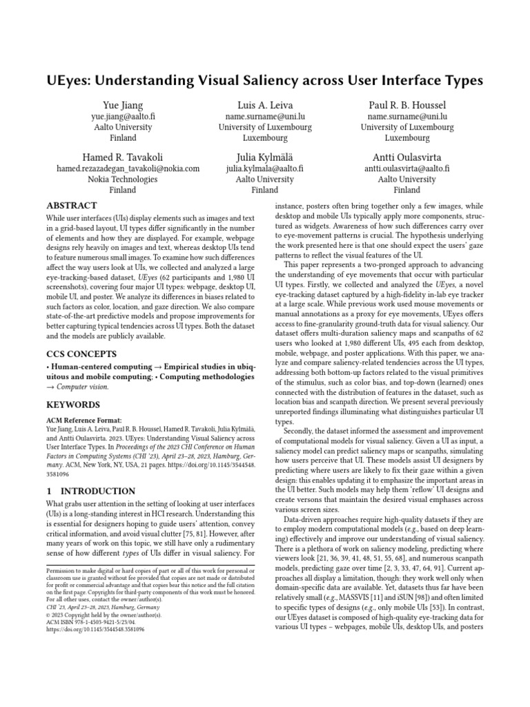 Visual Saliency in User Interfaces | PDF | User Interface | Computing