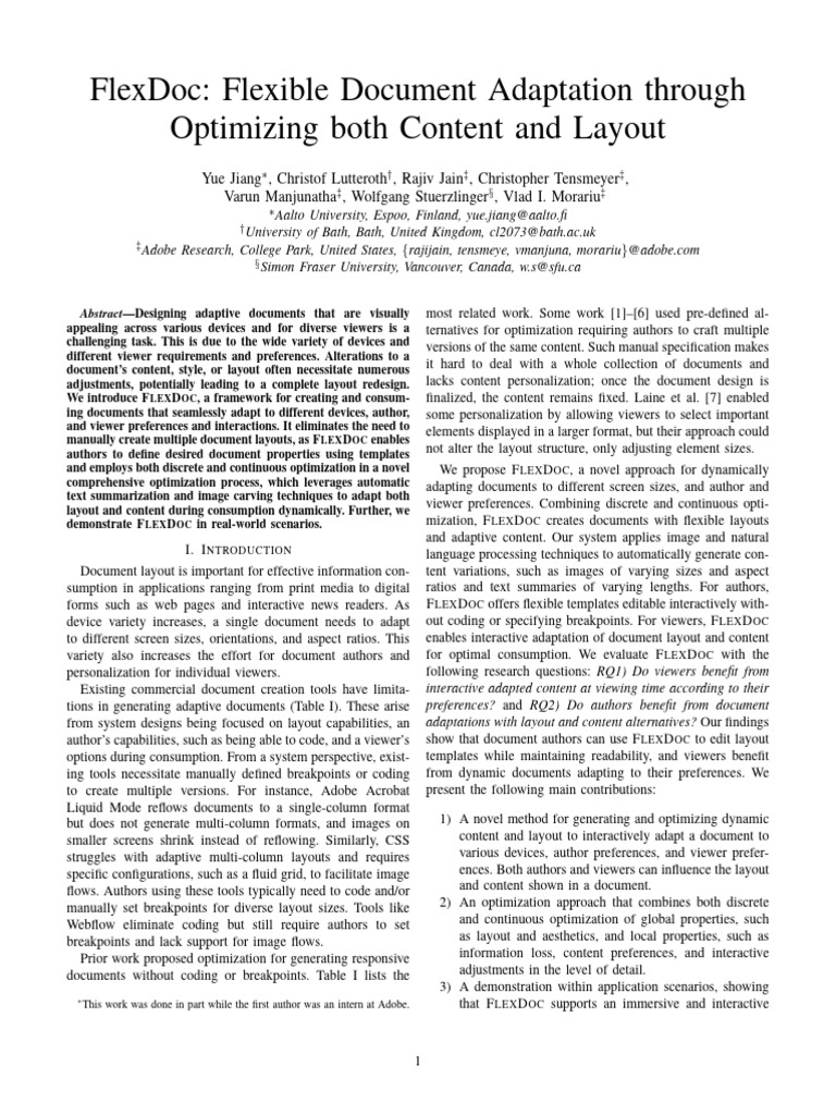 FLEXDOC: Adaptive Document Framework | PDF | Page Layout | Graphical ...