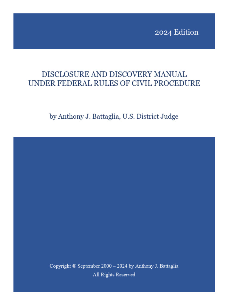 Federal Civil Procedure Discovery Guide | PDF | Discovery (Law ...