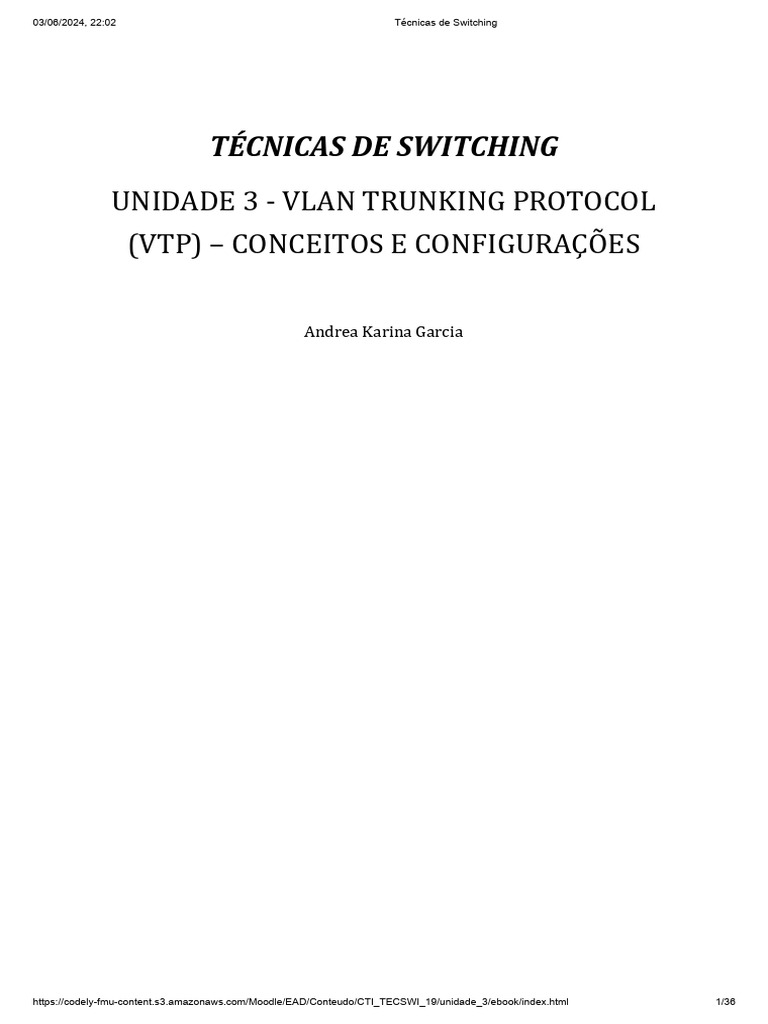 Técnicas de VTP e Switching em Redes | PDF | Comutador de rede | Rede ...