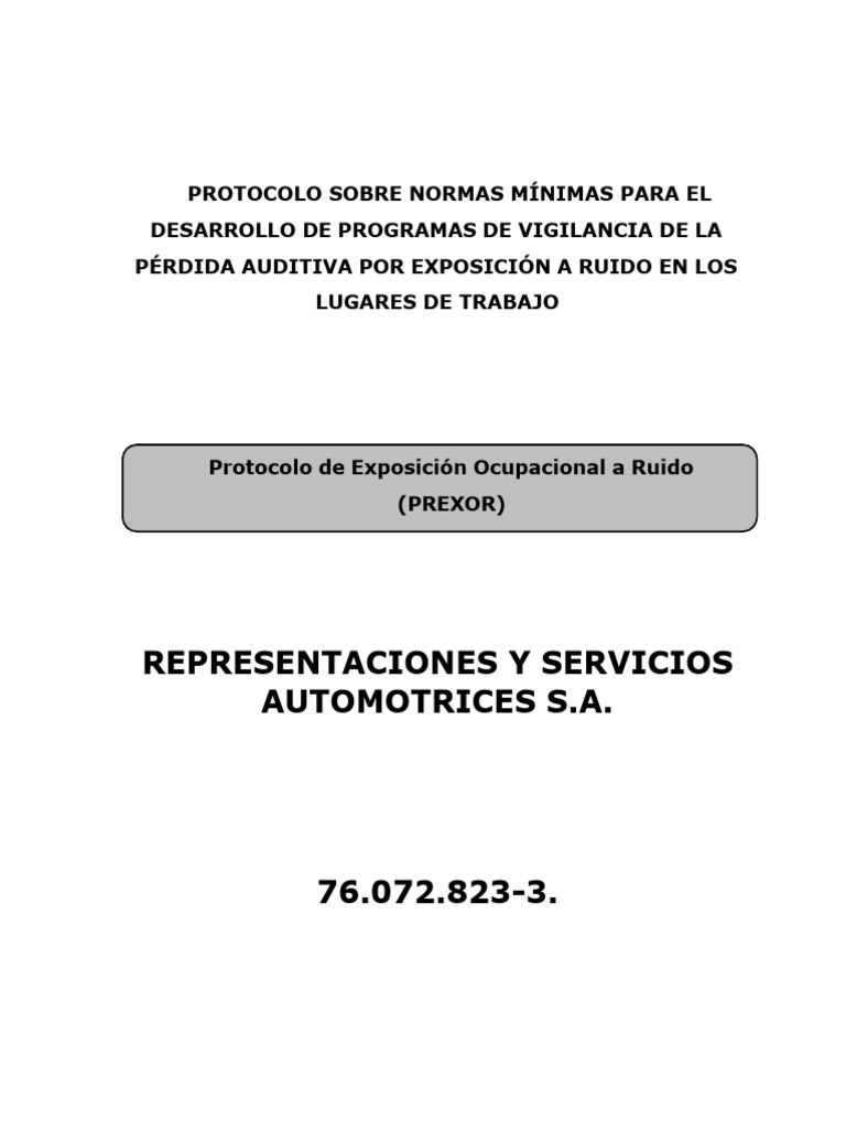 Protocolo de Vigilancia Auditiva Laboral | PDF | ruido | Higiene ...