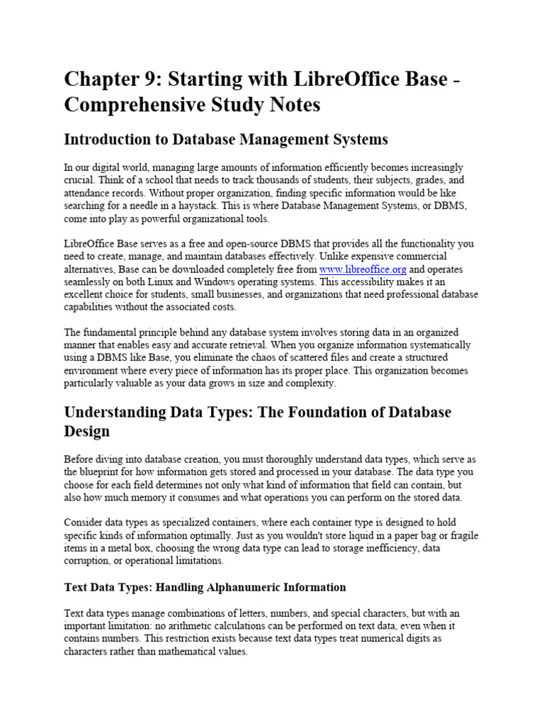 LibreOffice Base: Database Management Guide | PDF | Databases ...