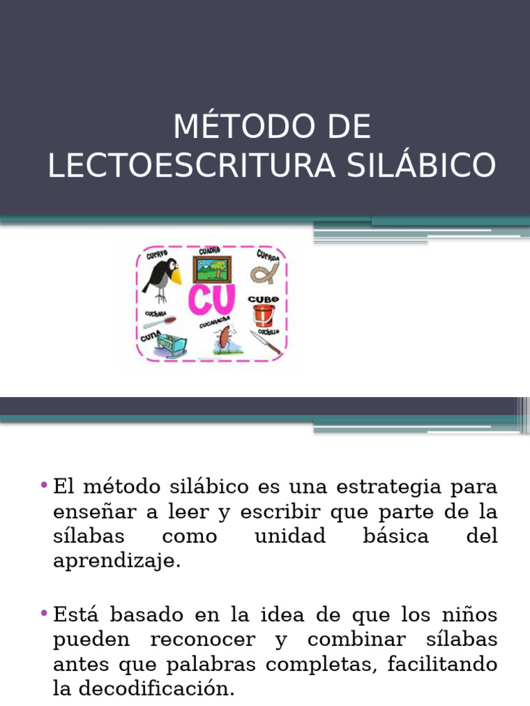 Método Silábico para Lectoescritura Efectiva | PDF | Sílaba | Fonética