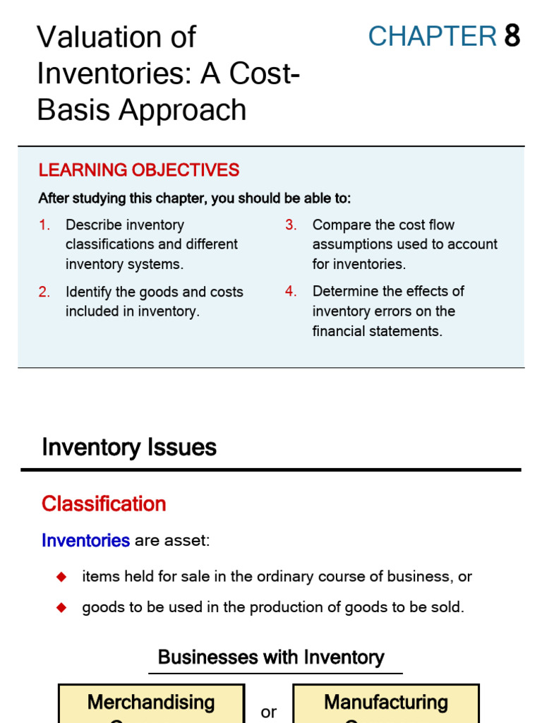Lesson 6 - Inventory Ch08, 09 | PDF | Cost Of Goods Sold | Inventory