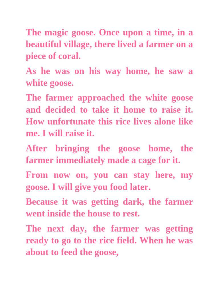 The Greedy Farmer and the Magic Goose | PDF