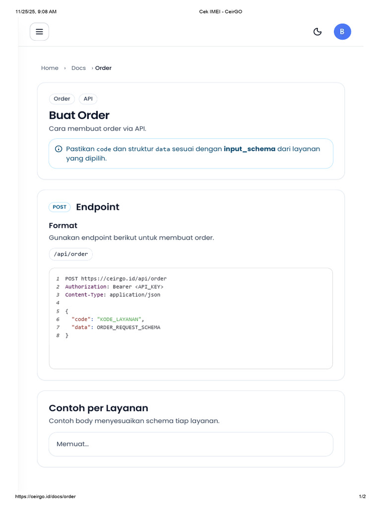 Cara Buat Order via API CeirGO | PDF