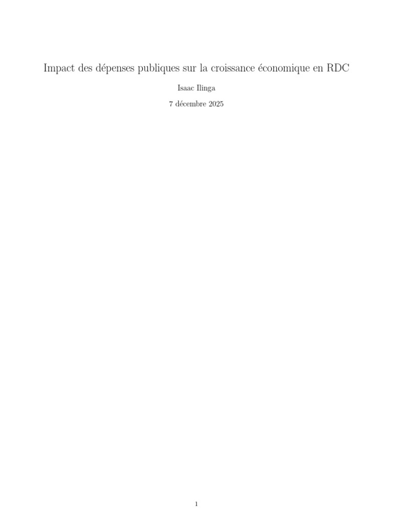 Effets des dépenses publiques en RDC | PDF | Croissance économique ...