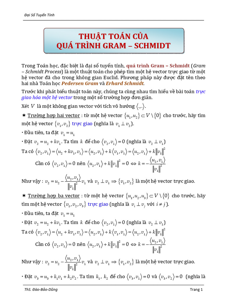 3.1 - Gram Schmidt Process | PDF