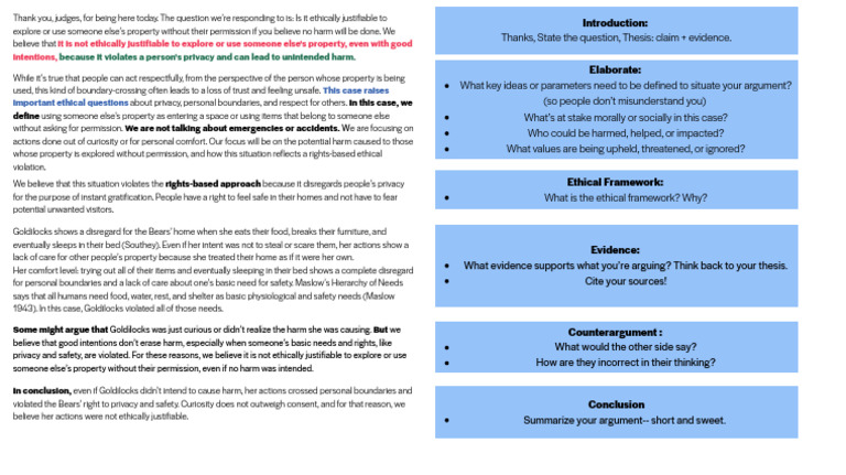 Opening Statement Example (2) | PDF | Goldilocks And The Three Bears ...
