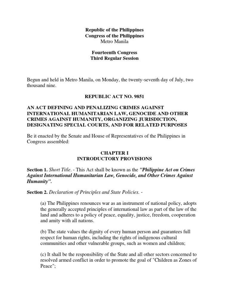Ra 9851 | PDF | Politics