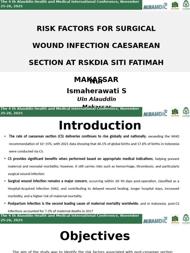 Risk Factors For Surgical Wound Infection Caesarean | PDF | Caesarean ...
