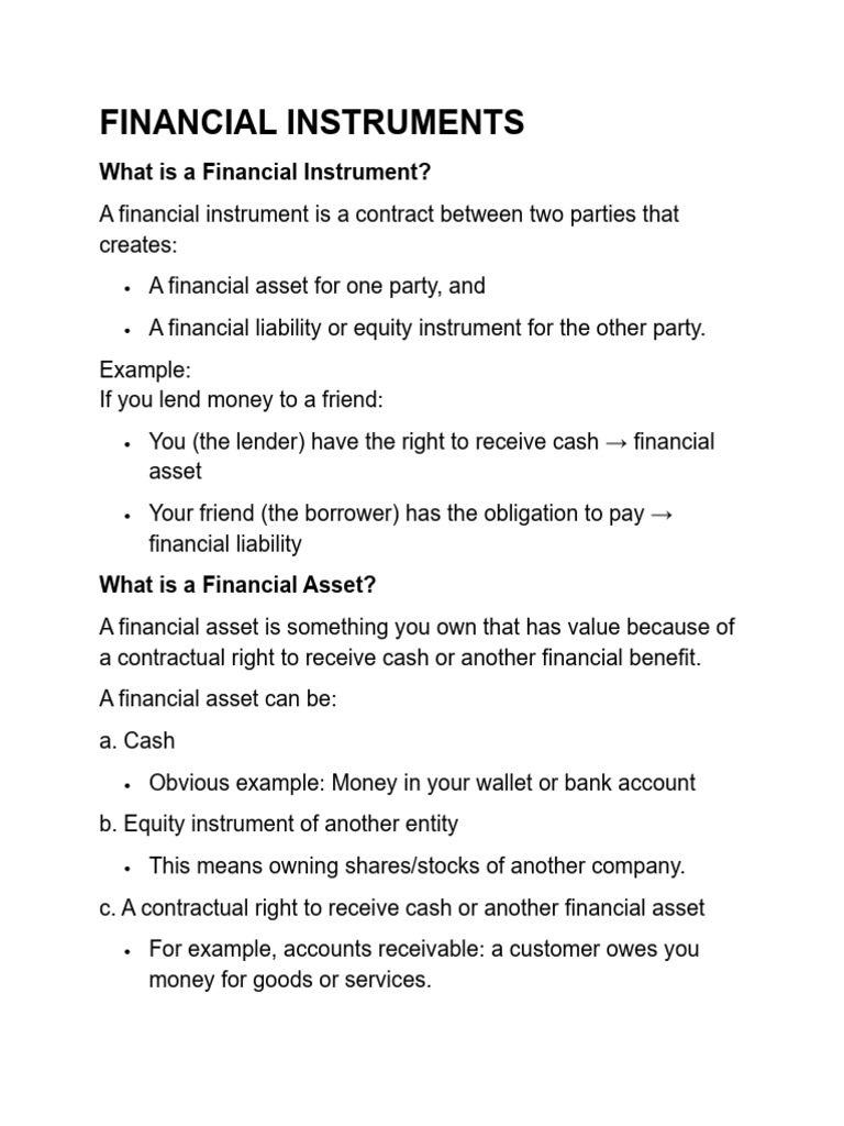 Understanding Financial Instruments | PDF | Equity (Finance) | Partnership