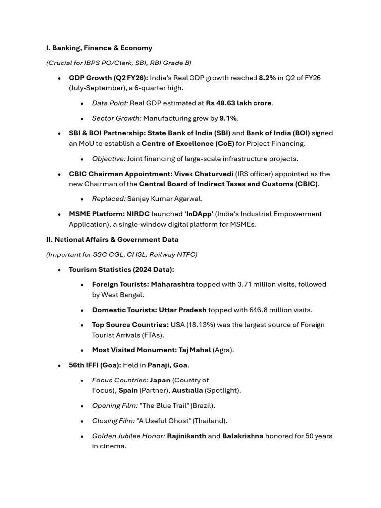 India Economic and National Updates 2024 | PDF
