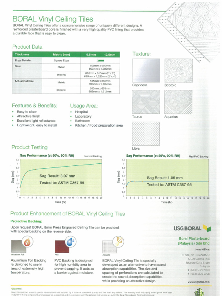 USG BORAL Vinyl-Patterned | PDF